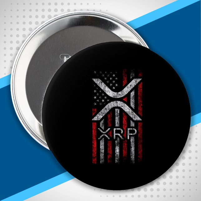American Flagga - XRP Crypto Currency Cryptocurren Knapp (Skapare uppladdad)