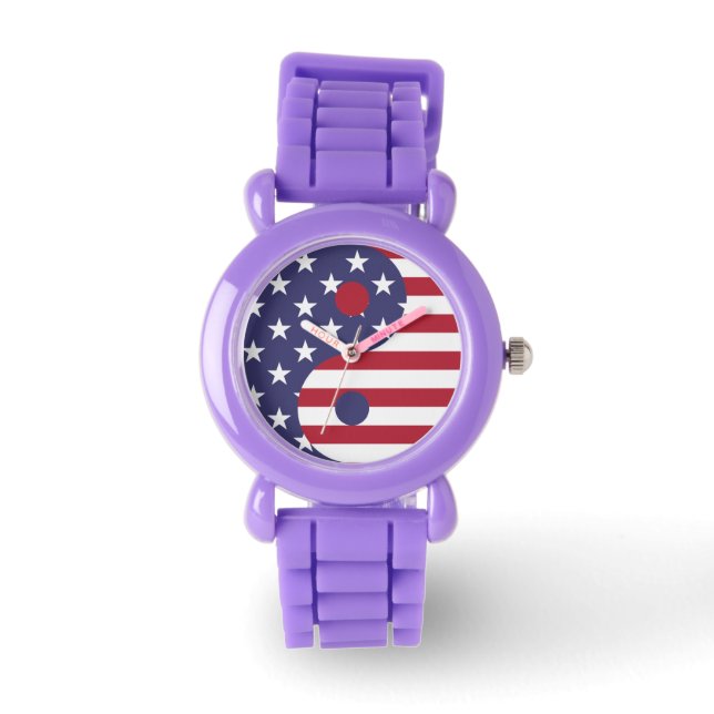 American flagga yin yang watch armbandsur (Framsida)