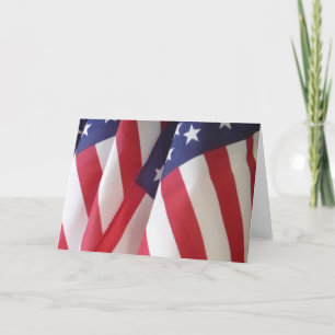American Flaggor Blank Inside Patriotic USA Hälsni Kort