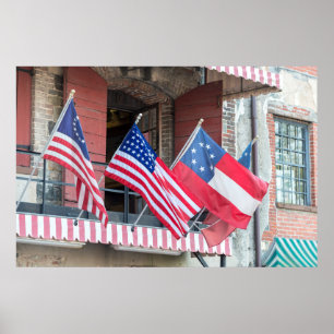 American Flaggor Line The Street Poster