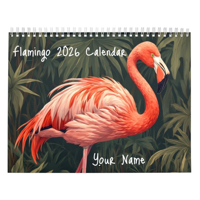 American Flamingo 2026,Personalized Name gift Kalender (Omslag)