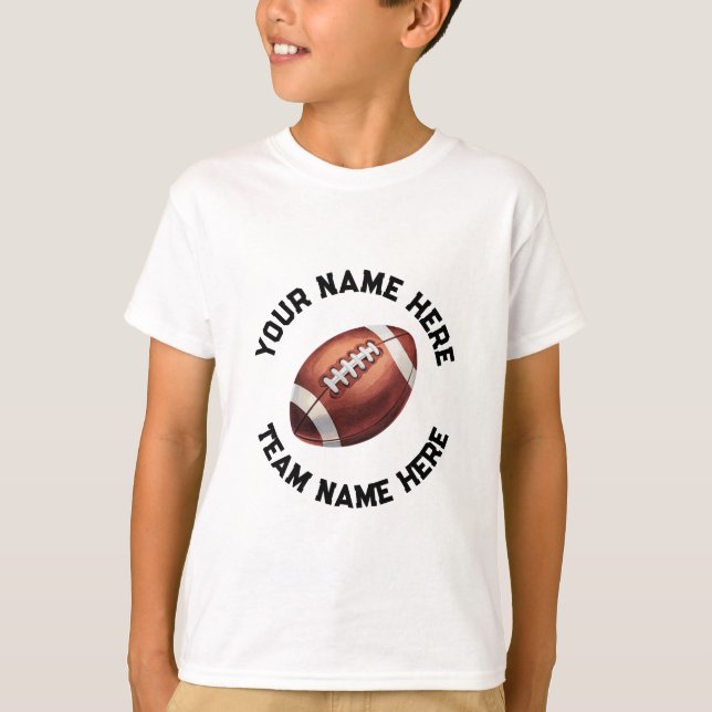 American Football Add Your Name Personlig T Shirt (Framsida)