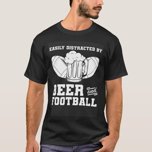 American Football Alcohol Footballer  Player Footb T Shirt (Framsida)