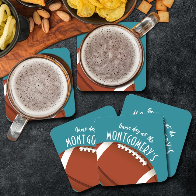 American Football Aqua Underlägg Papper Kvadrat (Skapare uppladdad)