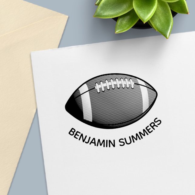 American Football Ball Custom Name Självfärgande Stämpel (Skapare uppladdad)