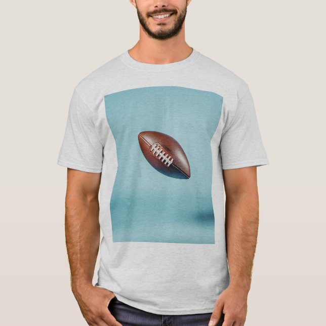 American football ball in the air with bright ligh t shirt (Framsida)