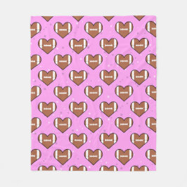 American Football Ball Texture In Heart Shape  Fleecefilt