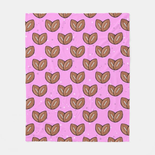 American Football Balls In Heart Shape  Fleecefilt (Framsidan)