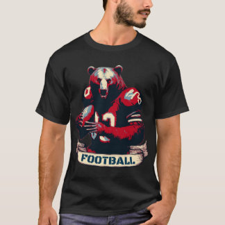 American Football Bear Vintage   T Shirt