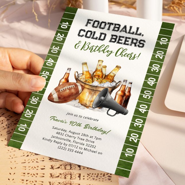 American Football & Beers Adult Birthday Inbjudningar (Skapare uppladdad)