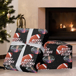 American Football Boll God jul Boy Photo Presentpapper