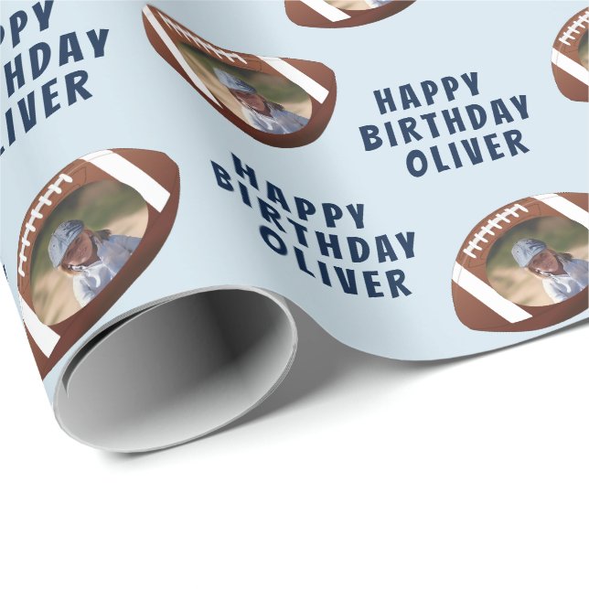 American Football Boll Grattis på födelsedagen Boy Presentpapper (Rullad Hörn)