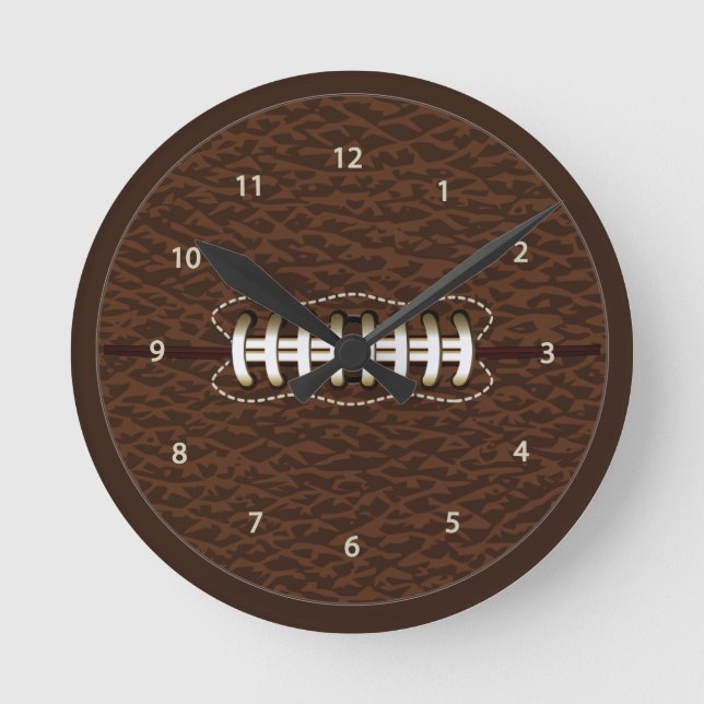 American Football Boll Wall Clock Rund Klocka (Framsida)