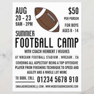American Football Camp Advertising Reklamblad