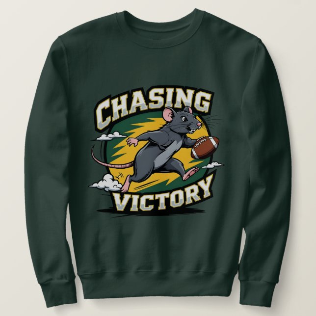 American Football Chasing Victory Lång Ärmad Tröja (Design framsida)