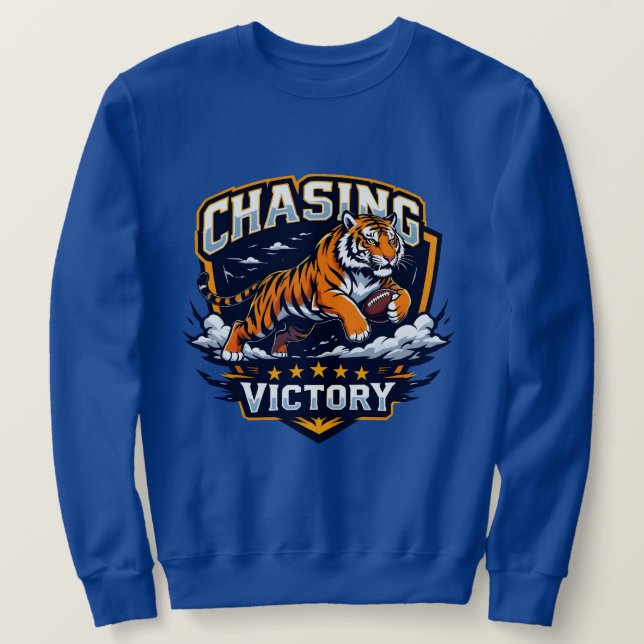 American Football Chasing Victory Lång Ärmad Tröja (Design framsida)
