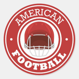 American Football Classic Round Sticker Runt Klistermärke