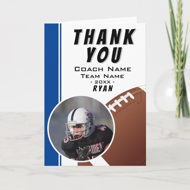 American Football Coach Football Ball Photo Tack Kort (Framsida)