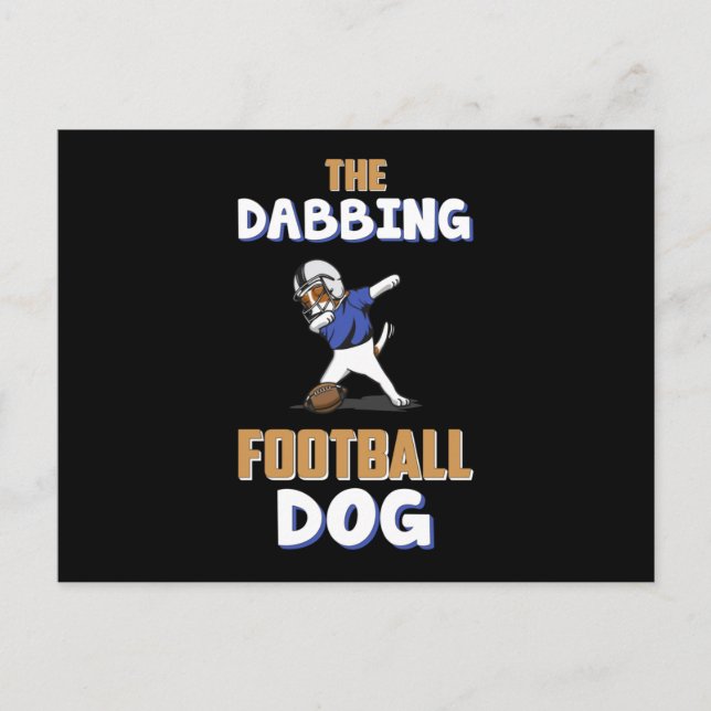 American Football Dabbing Hund Game Funny Gift Ide Vykort (Framsida)