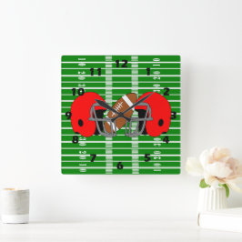 American Football Design Fyrkantig Klocka