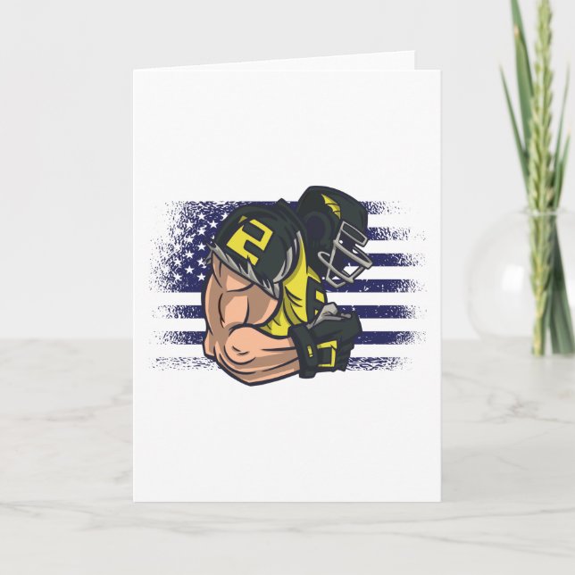 American Football Fan Jersey Shirt USA Flag Kort (Framsida)