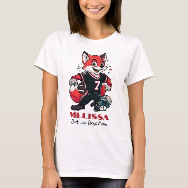 American Football Fox | Birthday Boys Mamma White T Shirt (Framsida)