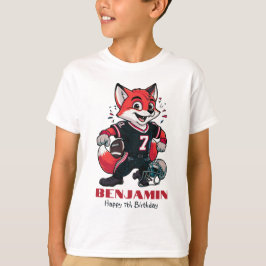 American Football Fox | Boys 7:e Birthday White T Shirt