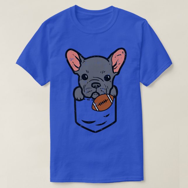 American Football Fransk Bulldog Pocket Frenchie D T Shirt (Design framsida)