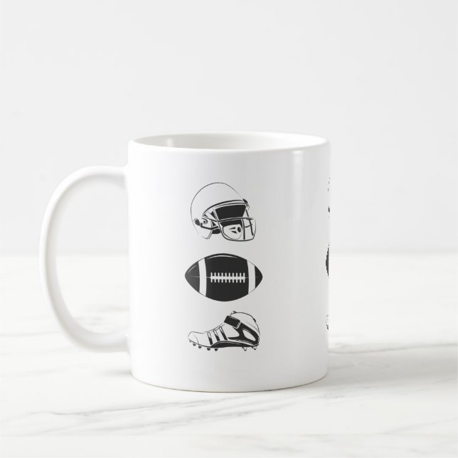 American Football Gear Silhouette | Helmet Ball  Kaffemugg (Vänster)