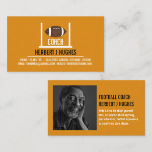 American Football & Goal, Football Coach Photo Visitkort