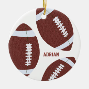 American Football Gridiron Boll Personlig Julgransprydnad Keramik