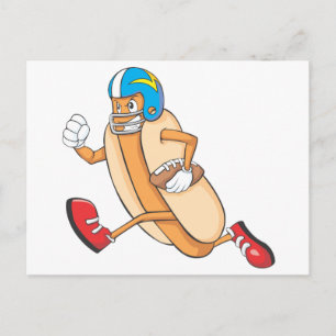 American Football Hotdog Running Vykort