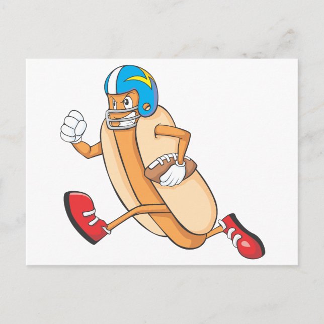 American Football Hotdog Running Vykort (Framsida)