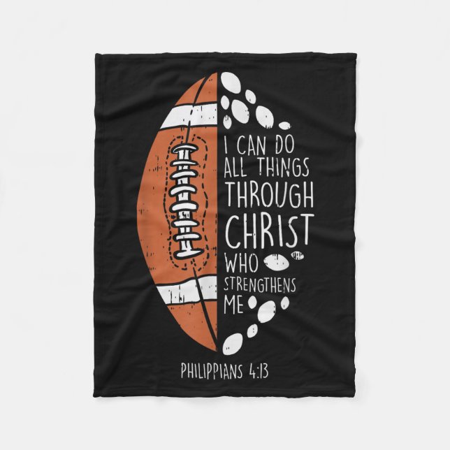 American Football I Can Do Things Bible God Jesus  Fleecefilt (Framsidan)