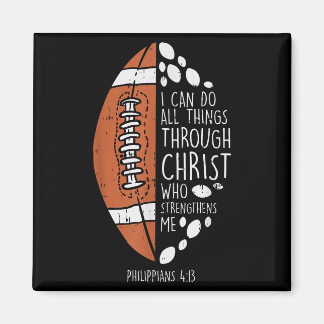 American Football I Can Do Things Bible God Jesus  Magnet (Framsidan)