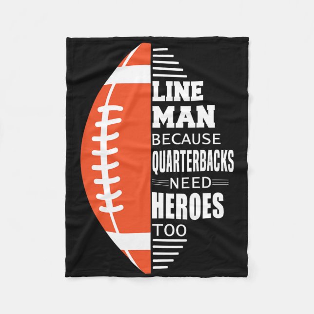 American Football Lineman för kvarterback Nee Fleecefilt (Framsidan)