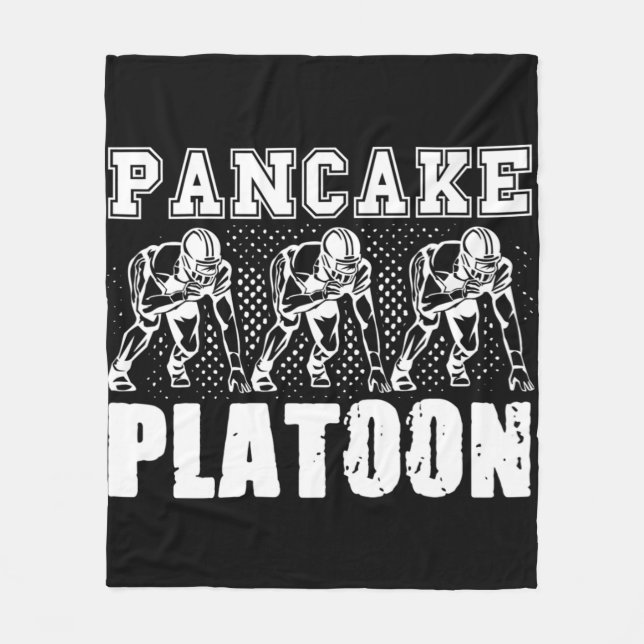 American Football Lineman Pancake Platoon Player S Fleecefilt (Framsidan)