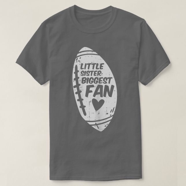 American Football Little Sister Biggest Fan Family T Shirt (Design framsida)