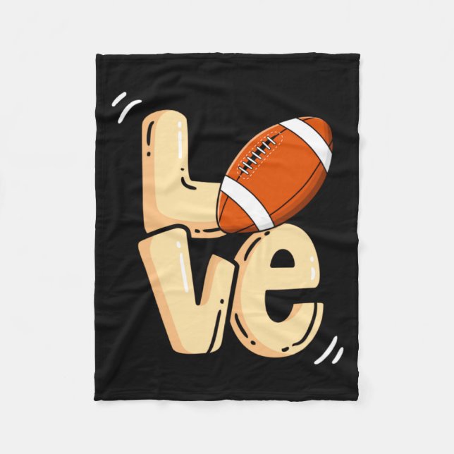 American Football Love Valentines Rugby Srts Pl _1 Fleecefilt (Framsidan)