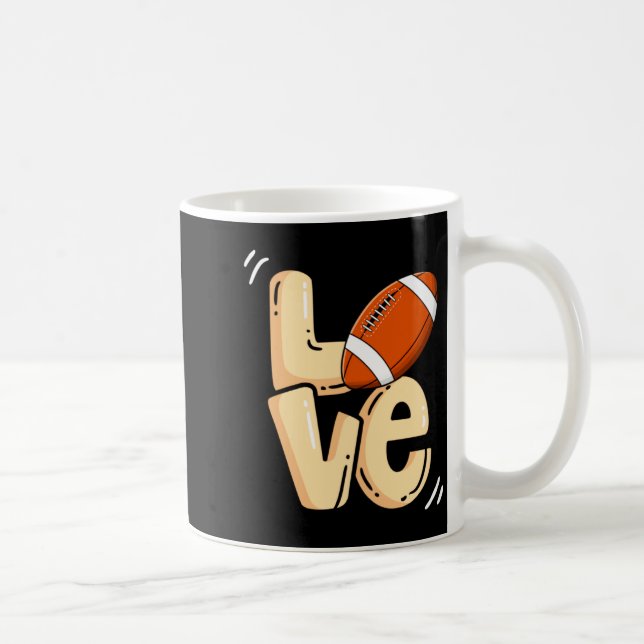 American Football Love Valentines Rugby Srts Pl _1 Kaffemugg (Höger)