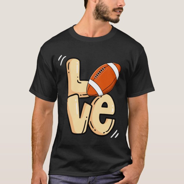 American Football Love Valentines Rugby Srts Pl _1 T Shirt (Framsida)
