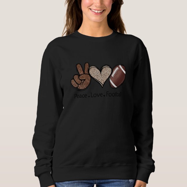American Football Lover Fan Peace Sign Love T Shirt (Framsida)