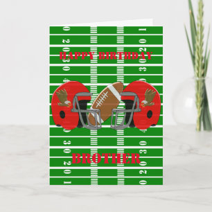 American Football Personlig Brother Birthday Kort