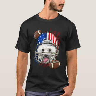 American Football Player Bichon Frise Dog Face Pat T Shirt
