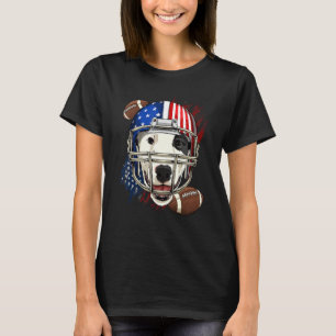 American Football Player Bull Terrier Hund Ansikte T Shirt