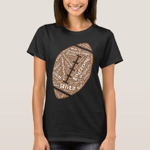 American Football Silhouette Boll Ord Cloud Footb T Shirt