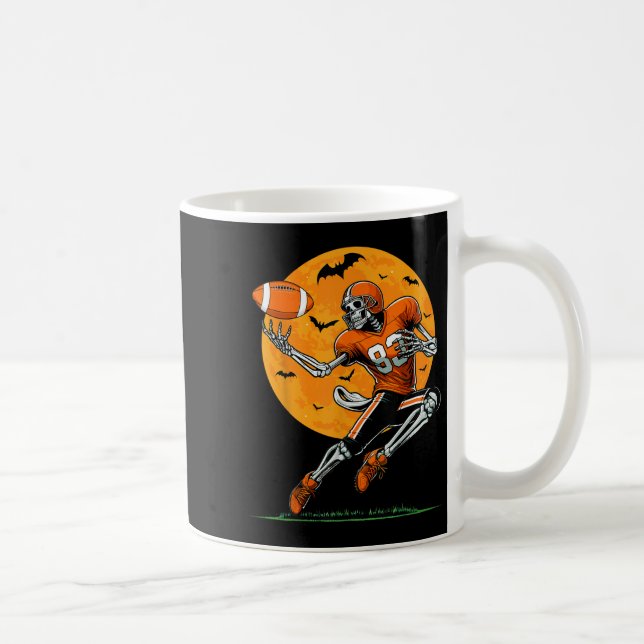 American Football Skeleton Boys Halloween Football Kaffemugg (Höger)