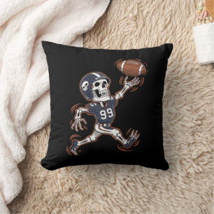 American Football Skeleton Halloween Football Kudde