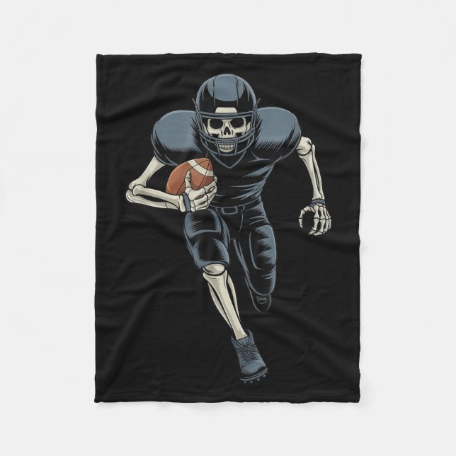 American Football Skeleton Halloween Halloween Fleecefilt (Framsidan)