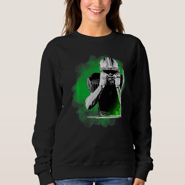 American Football Sports Green Player  T Shirt (Framsida)